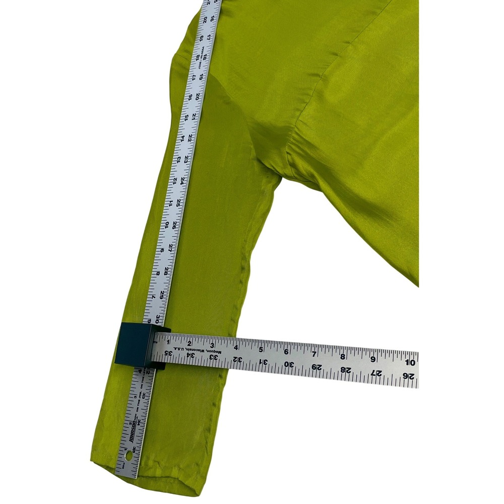 Massimo Alba Silk Shift Dress L‎ Chartreuse Hand Painted Snake Tunic - Picture 12 of 12
